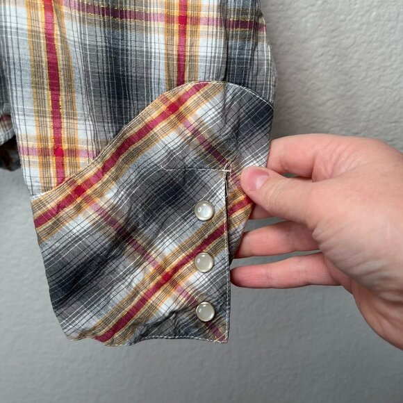 Shyanne Womens Plaid Cotton Pearl Snap Western Button Down Shirt Plus size 2X - Picture 6 of 9